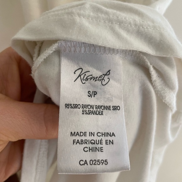 kismet white bottom knot detailed white blouse size S - Picture 4 of 4